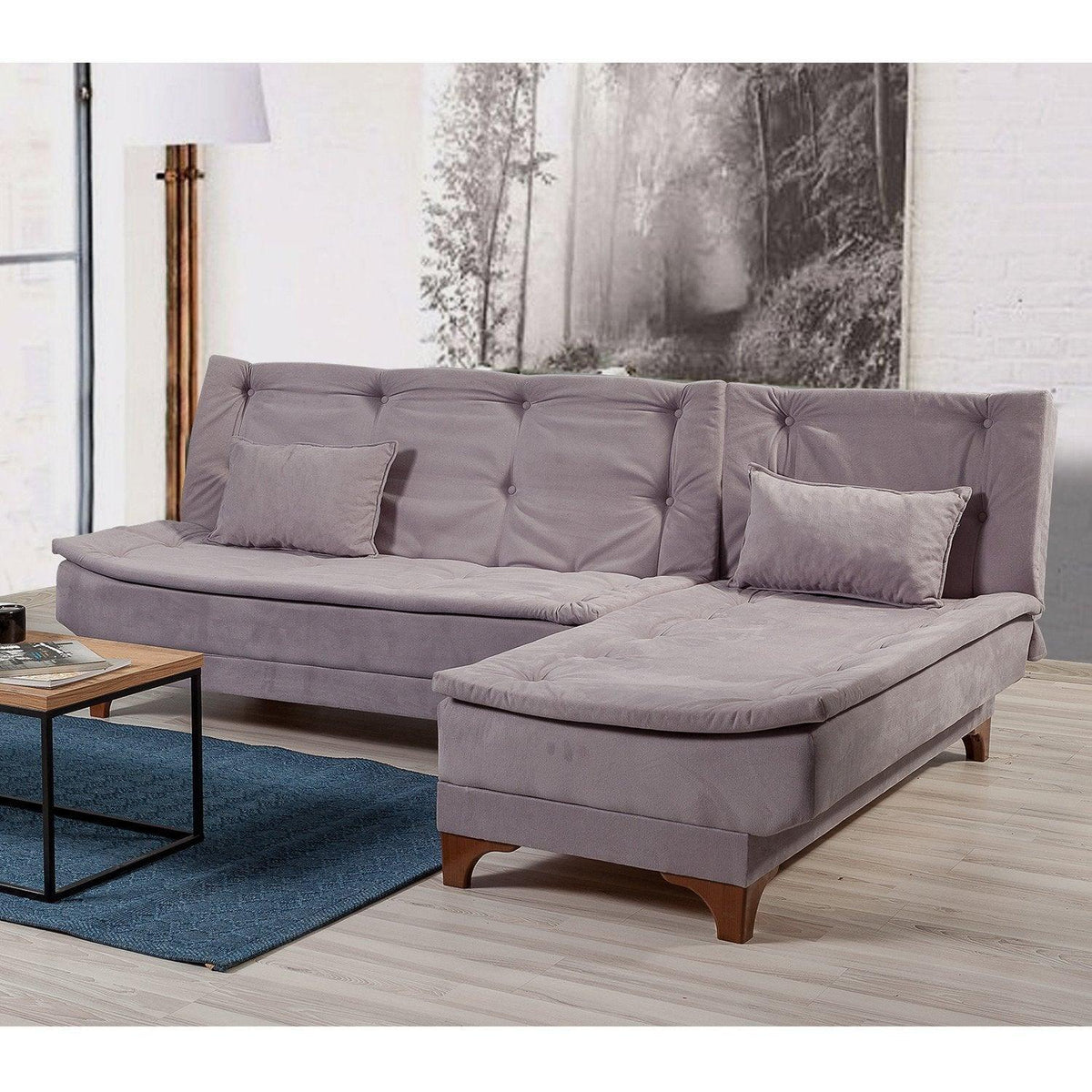 Verde | SKU: 867UNQ1422 | Canapea extensibilă de colț Kelebek Dreapta, 225x160x86 cm, varianta Verde, produs pentru amenajarea locuinței, disponibil online în România la CasaMob