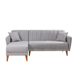 Canapea extensibilă Aqua, Colț, Stânga, Diverse culori, 225x150x85 cm - Gri deschis | SKU: 867UNQ1434 | Canapea extensibilă Aqua, Colț, Stânga, 225x150x85 cm, varianta Gri deschis, produs pentru amenajarea locuinței, disponibil online în România la CasaMob