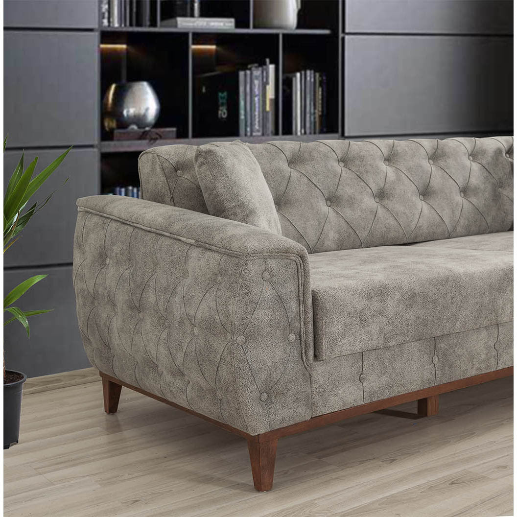 Canapea extensibilă 3 locuri Marta, Diverse culori, 225x94x85 cm - Gri închis | SKU: 867UNQ1526 | Canapea extensibilă 3 locuri Marta, 225x94x85 cm, varianta Gri închis, produs pentru amenajarea locuinței, disponibil online în România la CasaMob