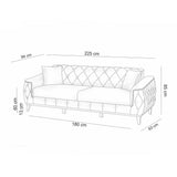 Canapea extensibilă 3 locuri Marta, Diverse culori, 225x94x85 cm - Gri închis | SKU: 867UNQ1526 | Canapea extensibilă 3 locuri Marta, 225x94x85 cm, varianta Gri închis, produs pentru amenajarea locuinței, disponibil online în România la CasaMob