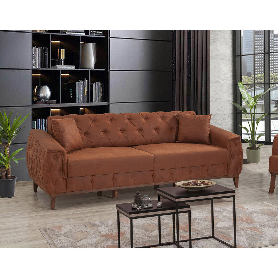 Canapea extensibilă 3 locuri Marta, Diverse culori, 225x94x85 cm - Maro | SKU: 867UNQ1527 | Canapea extensibilă 3 locuri Marta, 225x94x85 cm, varianta Maro, produs pentru amenajarea locuinței, disponibil online în România la CasaMob