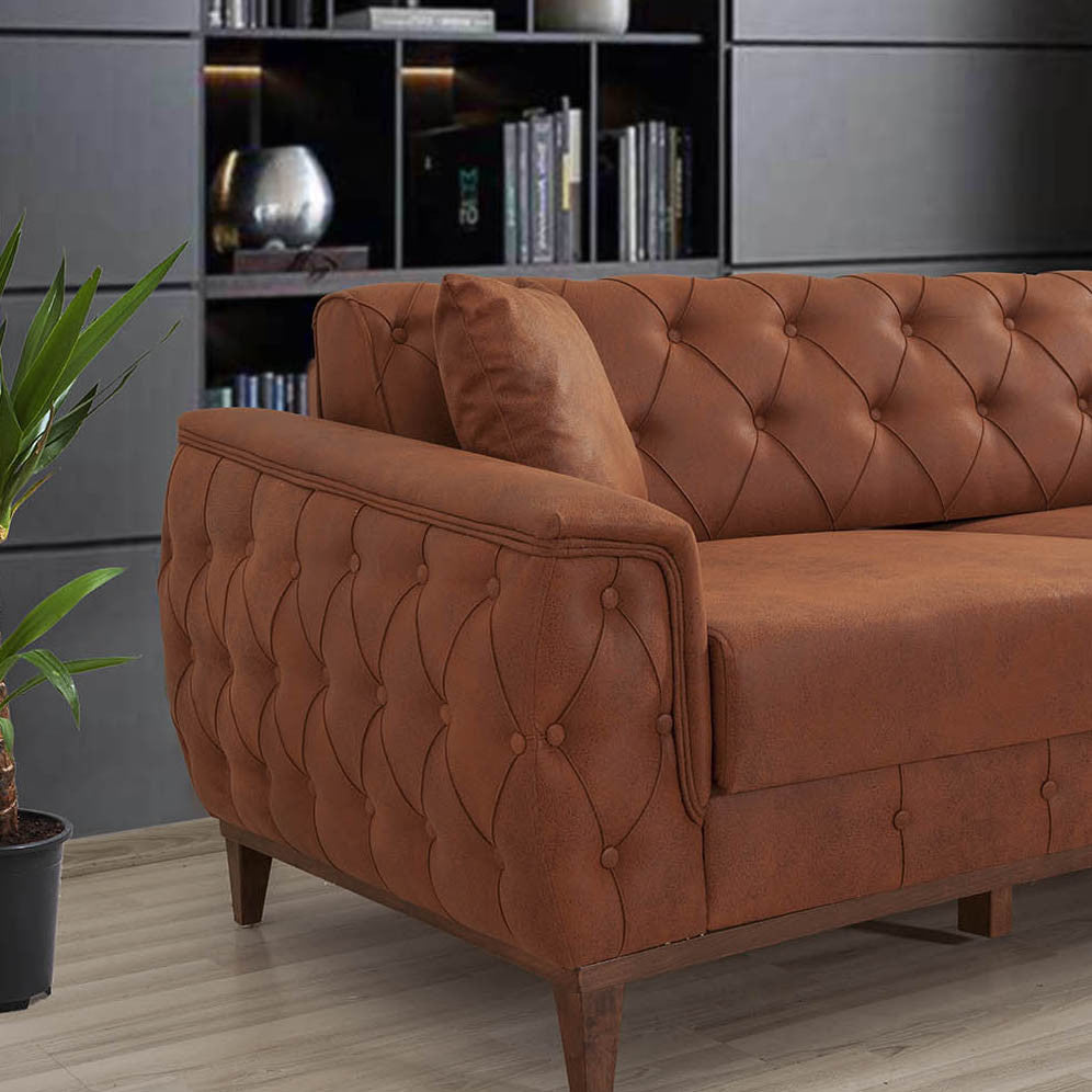 Canapea extensibilă 3 locuri Marta, Diverse culori, 225x94x85 cm - Maro | SKU: 867UNQ1527 | Canapea extensibilă 3 locuri Marta, 225x94x85 cm, varianta Maro, produs pentru amenajarea locuinței, disponibil online în România la CasaMob