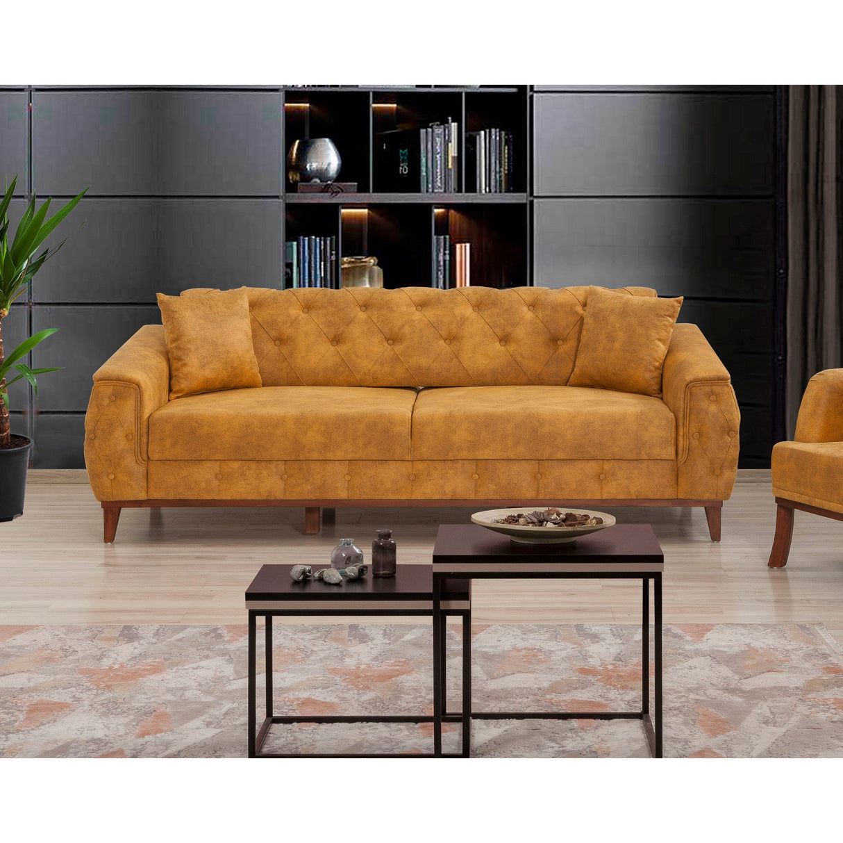 Canapea extensibilă 3 locuri Marta, Diverse culori, 225x94x85 cm - Galben | SKU: 867UNQ1530 | Canapea extensibilă 3 locuri Marta, 225x94x85 cm, varianta Galben, produs pentru amenajarea locuinței, disponibil online în România la CasaMob
