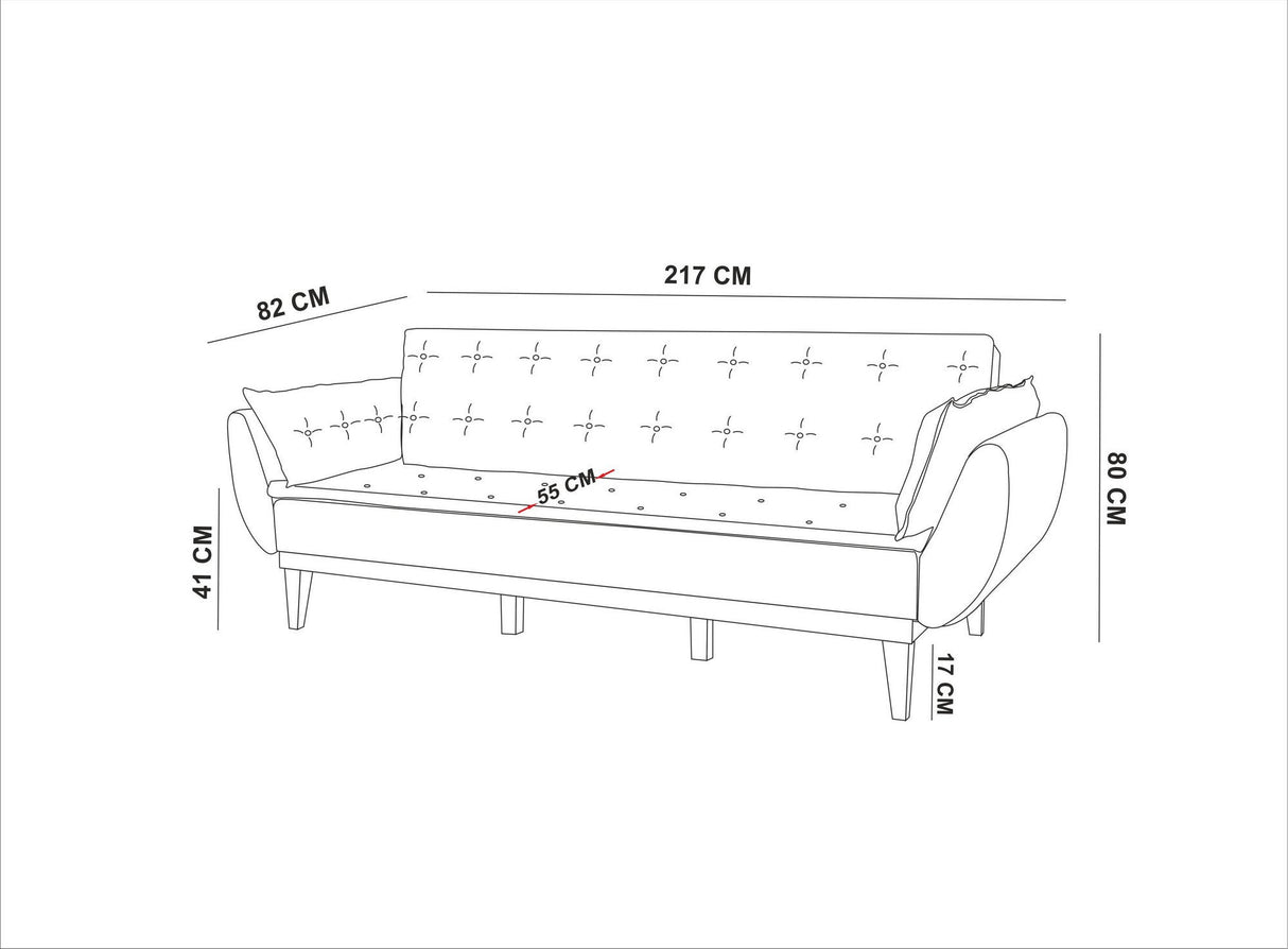 Canapea extensibilă 3 locuri Fiona, Diverse culori, 217x82x80 cm - Gri închis | SKU: 867UNQ1596 | Canapea extensibilă 3 locuri Fiona, 217x82x80 cm, varianta Gri închis, produs pentru amenajarea locuinței, disponibil online în România la CasaMob