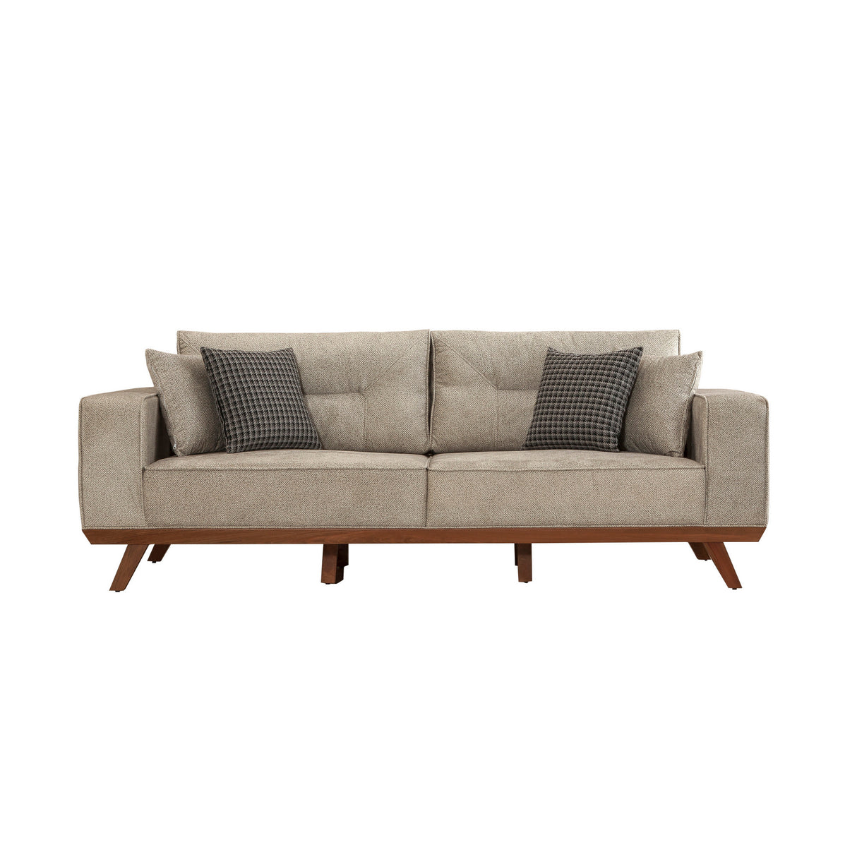 Canapea extensibilă 3 locuri Lugano, Crem, 225x98x85 cm