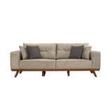 Canapea extensibilă 3 locuri Lugano, Crem, 225x98x85 cm