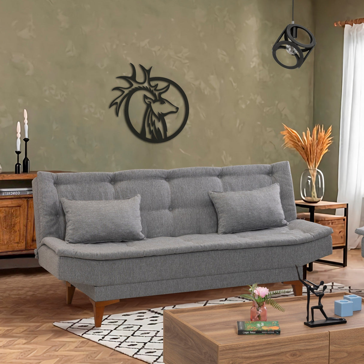 Canapea extensibilă Santo, 3 locuri, Diverse culori, 186x85x90 cm - Gri deschis | SKU: 867UNQ1648 | Canapea extensibilă Santo, 3 locuri, 186x85x90 cm, varianta Gri deschis, produs pentru amenajarea locuinței, disponibil online în România la CasaMob
