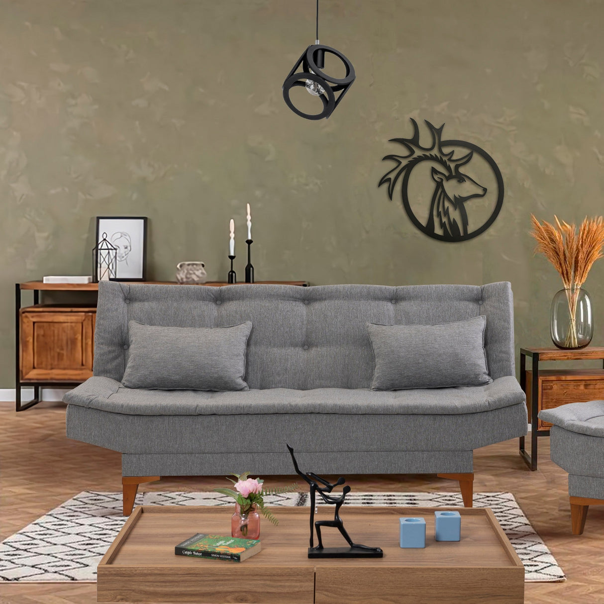 Canapea extensibilă Santo, 3 locuri, Diverse culori, 186x85x90 cm - Gri deschis | SKU: 867UNQ1648 | Canapea extensibilă Santo, 3 locuri, 186x85x90 cm, varianta Gri deschis, produs pentru amenajarea locuinței, disponibil online în România la CasaMob