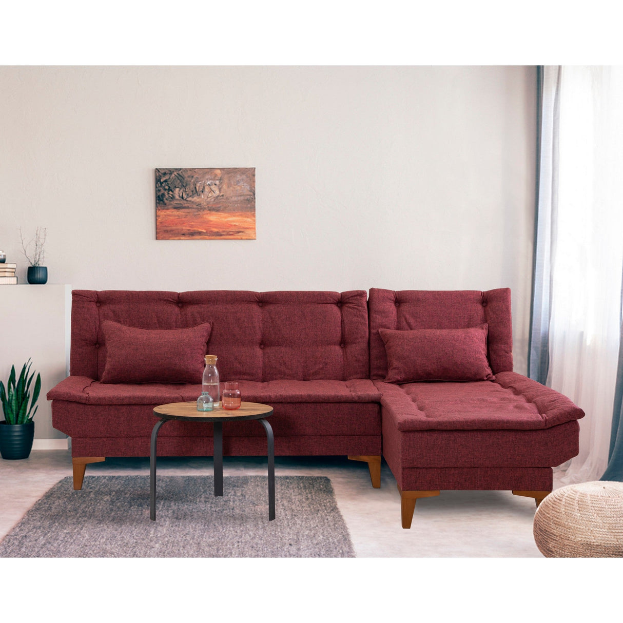 Canapea extensibilă Santo, Diverse culori, 225x85x86 cm - Bordo | SKU: 867UNQ1660 | Canapea extensibilă Santo, 225x85x86 cm, varianta Bordo, produs pentru amenajarea locuinței, disponibil online în România la CasaMob