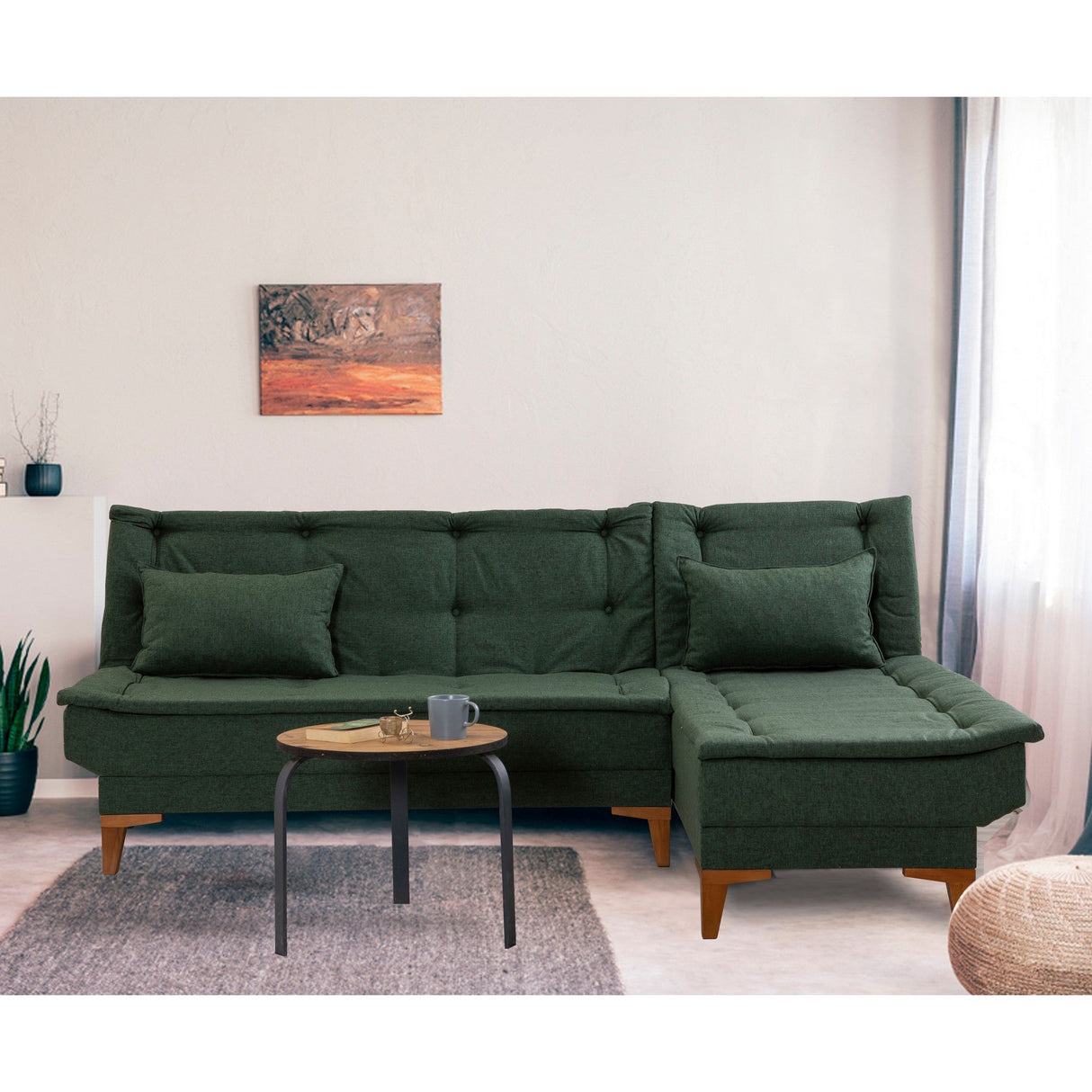 Canapea extensibilă Santo, Diverse culori, 225x85x86 cm - Verde | SKU: 867UNQ1661 | Canapea extensibilă Santo, 225x85x86 cm, varianta Verde, produs pentru amenajarea locuinței, disponibil online în România la CasaMob