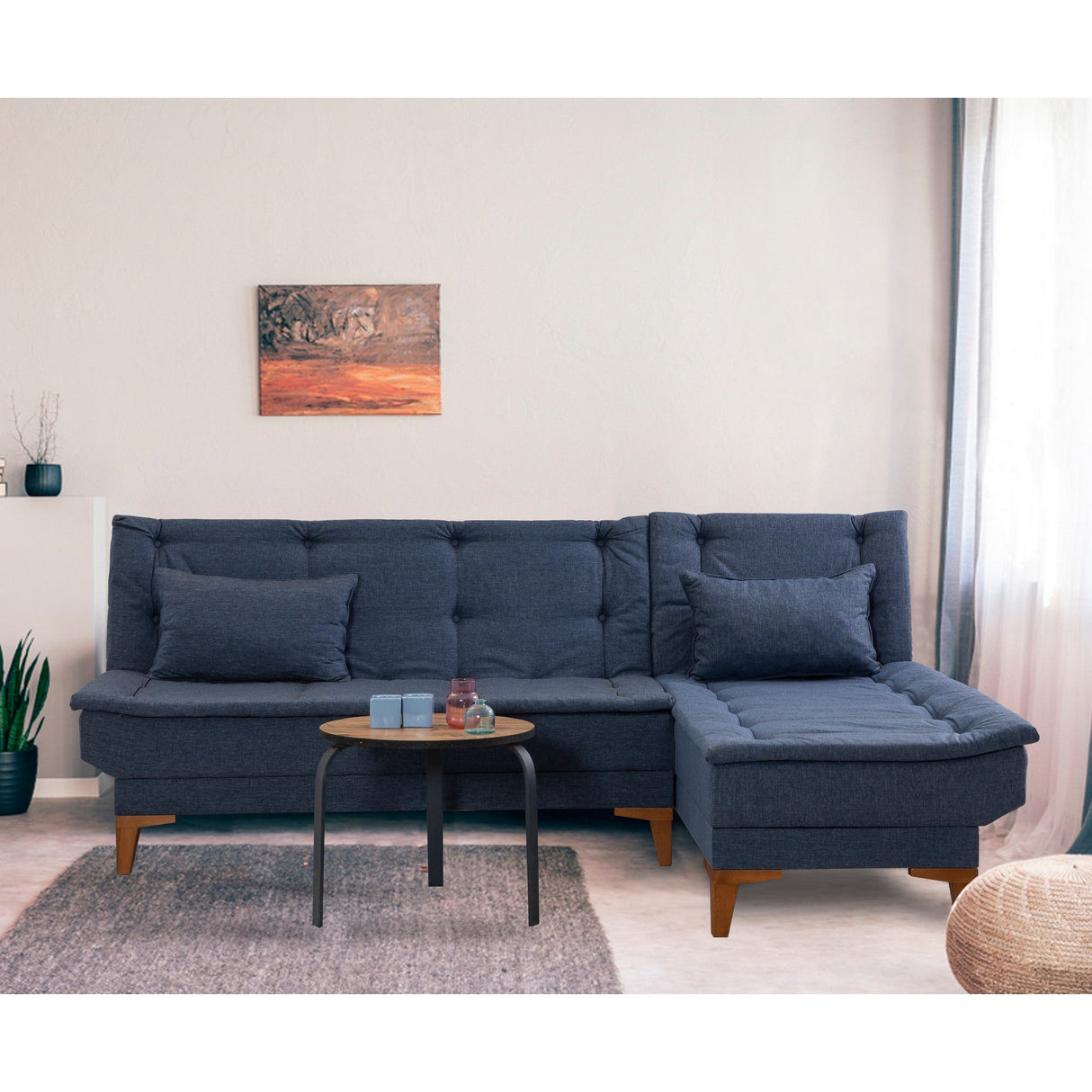 Canapea extensibilă Santo, Diverse culori, 225x85x86 cm - Albastru închis | SKU: 867UNQ1664 | Canapea extensibilă Santo, 225x85x86 cm, varianta Albastru închis, produs pentru amenajarea locuinței, disponibil online în România la CasaMob