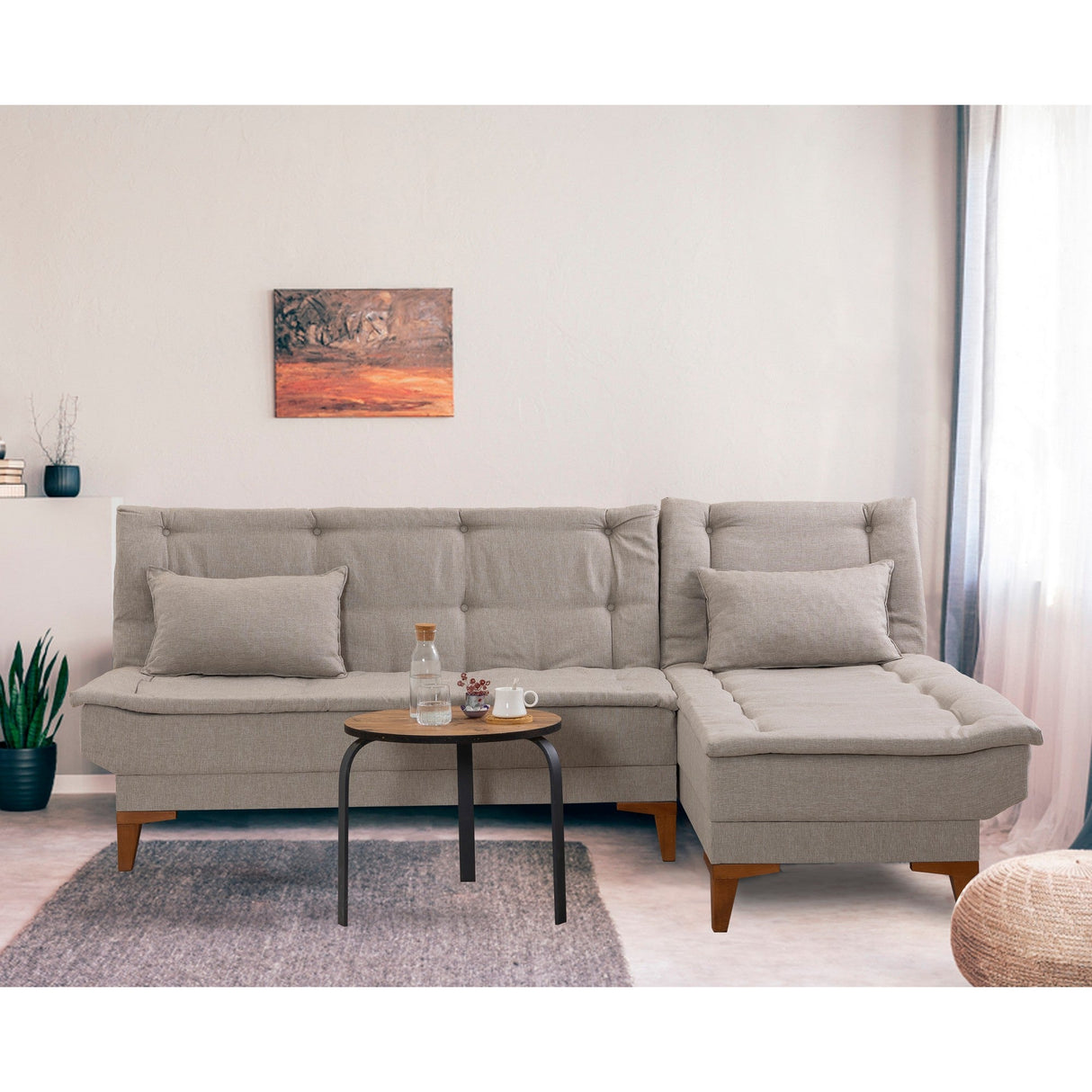Canapea extensibilă Santo, Diverse culori, 225x85x86 cm - Crem | SKU: 867UNQ1665 | Canapea extensibilă Santo, 225x85x86 cm, varianta Crem, produs pentru amenajarea locuinței, disponibil online în România la CasaMob