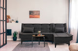 Canapea extensibilă de colț Santo-S, Diverse culori, 225x85x86 cm - Antracit | SKU: 867UNQ1908 | Canapea extensibilă de colț Santo-S, 225x85x86 cm, varianta Antracit, produs pentru amenajarea locuinței, disponibil online în România la CasaMob