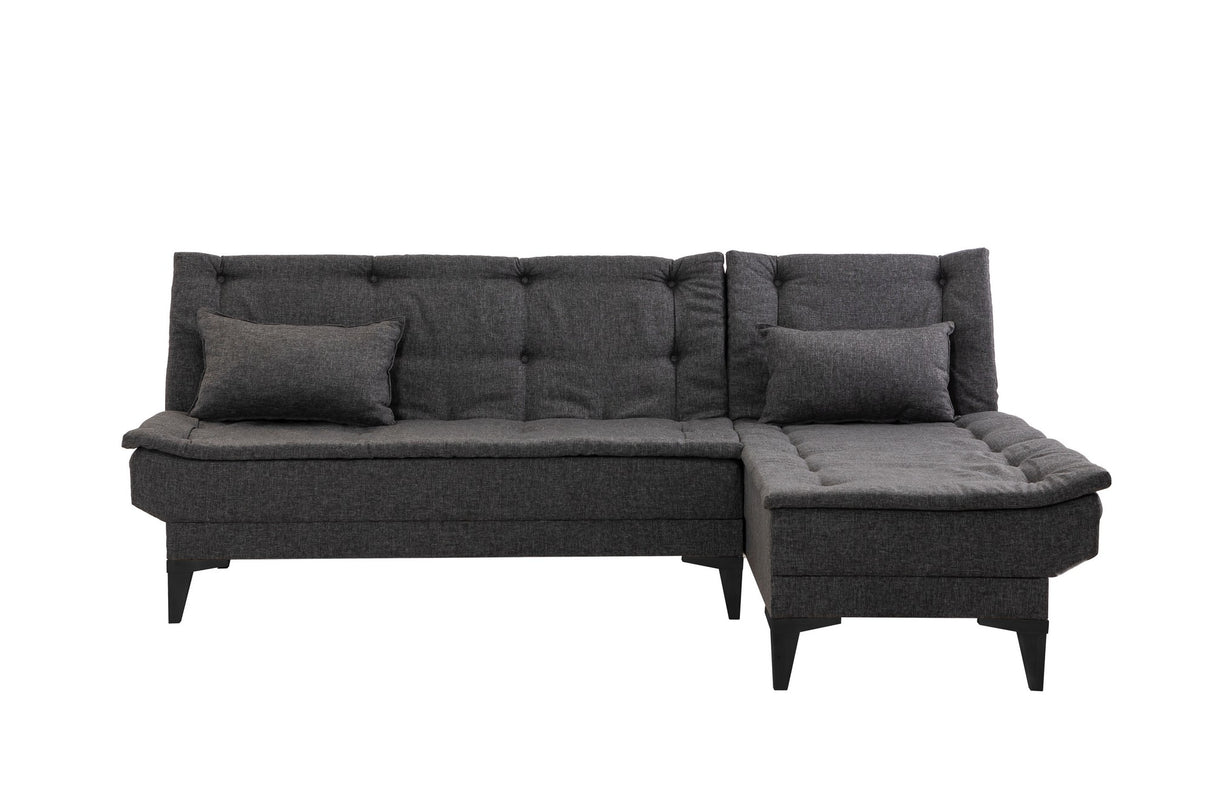 Canapea extensibilă de colț Santo-S, Diverse culori, 225x85x86 cm - Antracit | SKU: 867UNQ1908 | Canapea extensibilă de colț Santo-S, 225x85x86 cm, varianta Antracit, produs pentru amenajarea locuinței, disponibil online în România la CasaMob