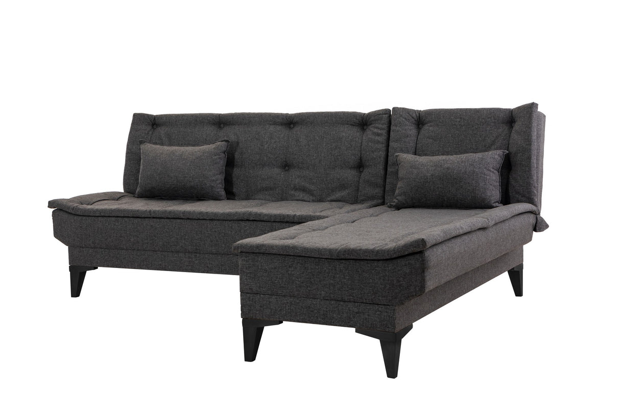 Canapea extensibilă de colț Santo-S, Diverse culori, 225x85x86 cm - Antracit | SKU: 867UNQ1908 | Canapea extensibilă de colț Santo-S, 225x85x86 cm, varianta Antracit, produs pentru amenajarea locuinței, disponibil online în România la CasaMob