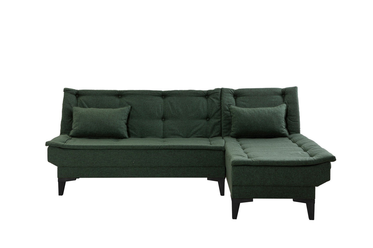 Canapea extensibilă de colț Santo-S, Diverse culori, 225x85x86 cm - Verde | SKU: 867UNQ1910 | Canapea extensibilă de colț Santo-S, 225x85x86 cm, varianta Verde, produs pentru amenajarea locuinței, disponibil online în România la CasaMob
