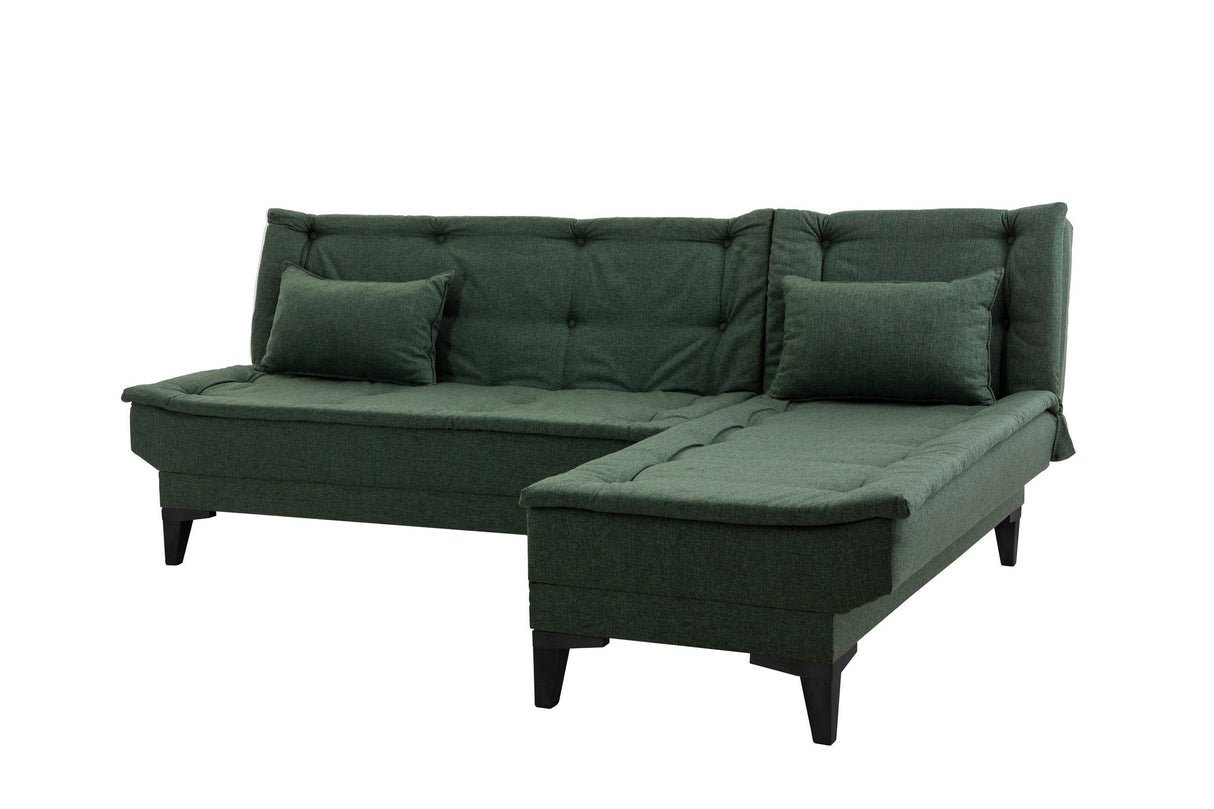 Canapea extensibilă de colț Santo-S, Diverse culori, 225x85x86 cm - Verde | SKU: 867UNQ1910 | Canapea extensibilă de colț Santo-S, 225x85x86 cm, varianta Verde, produs pentru amenajarea locuinței, disponibil online în România la CasaMob