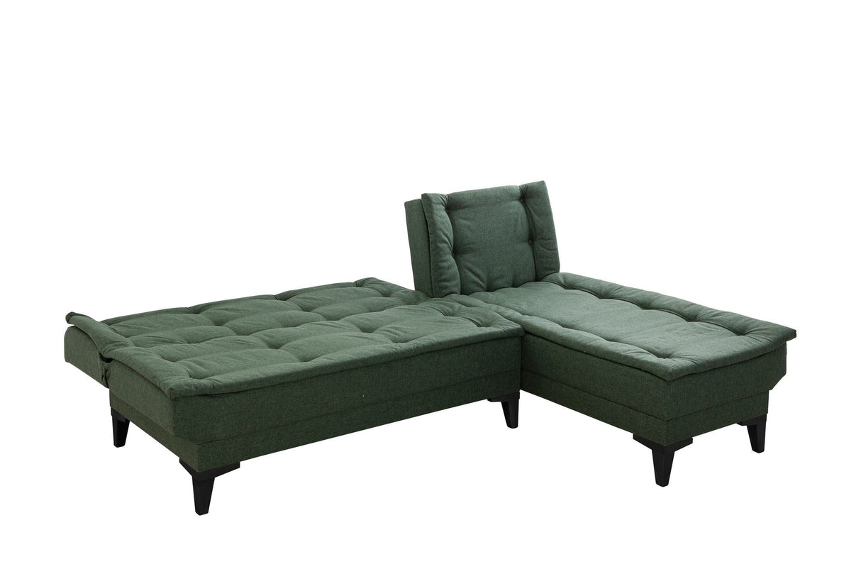 Canapea extensibilă de colț Santo-S, Diverse culori, 225x85x86 cm - Verde | SKU: 867UNQ1910 | Canapea extensibilă de colț Santo-S, 225x85x86 cm, varianta Verde, produs pentru amenajarea locuinței, disponibil online în România la CasaMob