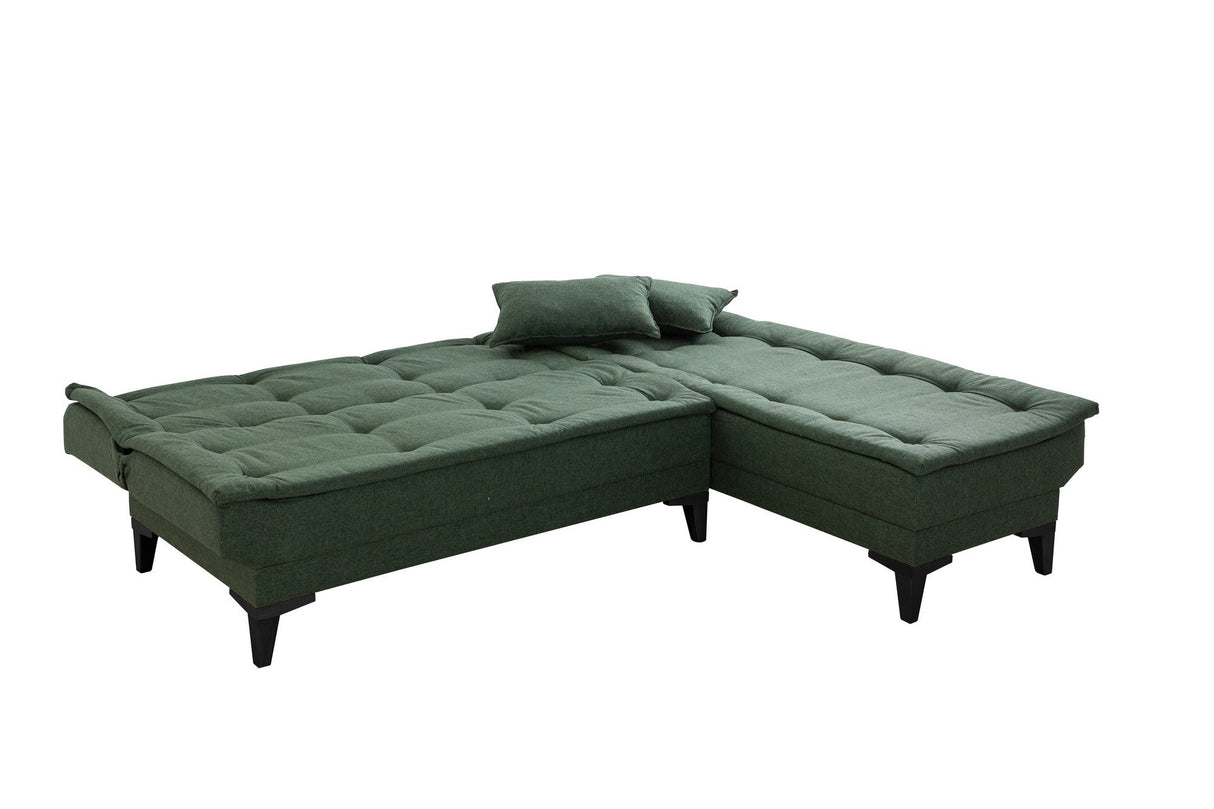 Canapea extensibilă de colț Santo-S, Diverse culori, 225x85x86 cm - Verde | SKU: 867UNQ1910 | Canapea extensibilă de colț Santo-S, 225x85x86 cm, varianta Verde, produs pentru amenajarea locuinței, disponibil online în România la CasaMob