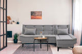 Canapea extensibilă de colț Santo-S, Diverse culori, 225x85x86 cm - Gri deschis | SKU: 867UNQ1911 | Canapea extensibilă de colț Santo-S, 225x85x86 cm, varianta Gri deschis, produs pentru amenajarea locuinței, disponibil online în România la CasaMob