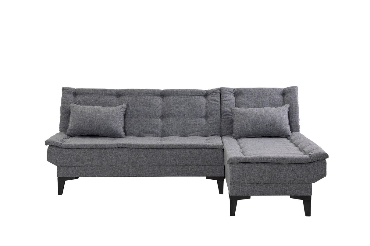 Canapea extensibilă de colț Santo-S, Diverse culori, 225x85x86 cm - Gri închis | SKU: 867UNQ1912 | Canapea extensibilă de colț Santo-S, 225x85x86 cm, varianta Gri închis, produs pentru amenajarea locuinței, disponibil online în România la CasaMob
