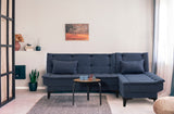 Canapea extensibilă de colț Santo-S, Diverse culori, 225x85x86 cm - Bleumarin | SKU: 867UNQ1913 | Canapea extensibilă de colț Santo-S, 225x85x86 cm, varianta Bleumarin, produs pentru amenajarea locuinței, disponibil online în România la CasaMob