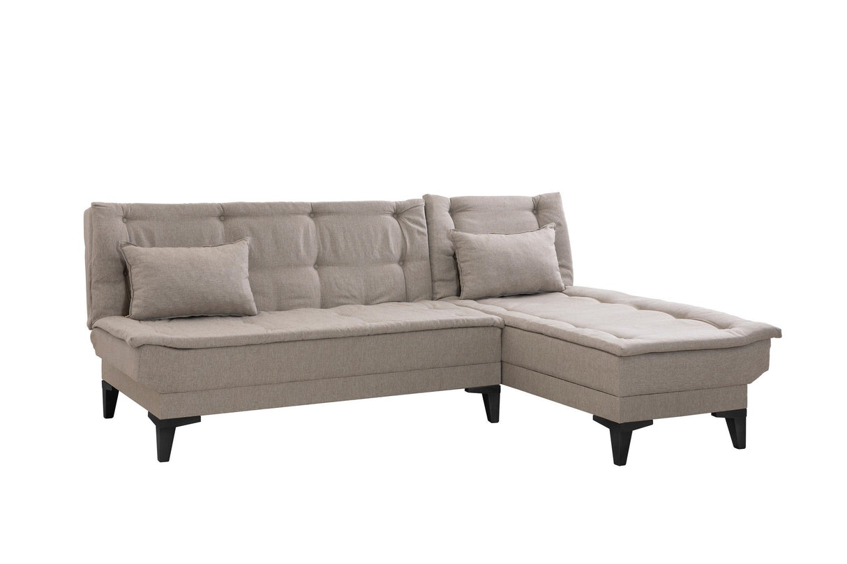 Canapea extensibilă de colț Santo-S, Diverse culori, 225x85x86 cm - Crem | SKU: 867UNQ1914 | Canapea extensibilă de colț Santo-S, 225x85x86 cm, varianta Crem, produs pentru amenajarea locuinței, disponibil online în România la CasaMob