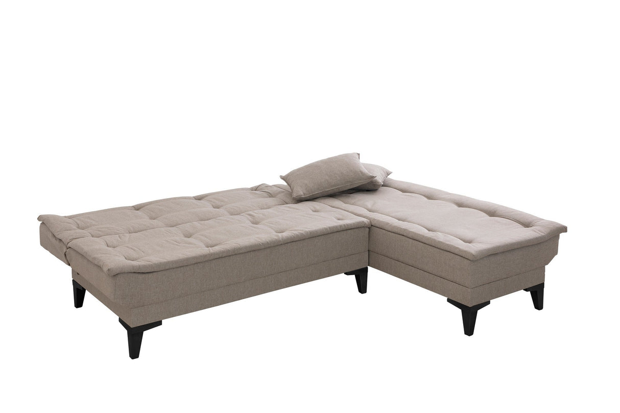 Canapea extensibilă de colț Santo-S, Diverse culori, 225x85x86 cm - Crem | SKU: 867UNQ1914 | Canapea extensibilă de colț Santo-S, 225x85x86 cm, varianta Crem, produs pentru amenajarea locuinței, disponibil online în România la CasaMob