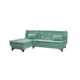 Canapea extensibilă de colț Kelebek Stânga, Diverse culori, 225x160x86 cm - Verde marin | SKU: 867UNQ1919 | Canapea extensibilă de colț Kelebek Stânga, 225x160x86 cm, varianta Verde marin, produs pentru amenajarea locuinței, disponibil online în România la CasaMob