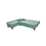 Canapea extensibilă de colț Kelebek Stânga, Diverse culori, 225x160x86 cm - Verde marin | SKU: 867UNQ1919 | Canapea extensibilă de colț Kelebek Stânga, 225x160x86 cm, varianta Verde marin, produs pentru amenajarea locuinței, disponibil online în România la CasaMob