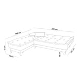 Canapea extensibilă de colț Kelebek Stânga, Diverse culori, 225x160x86 cm - Verde marin | SKU: 867UNQ1919 | Canapea extensibilă de colț Kelebek Stânga, 225x160x86 cm, varianta Verde marin, produs pentru amenajarea locuinței, disponibil online în România la CasaMob