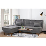 Canapea extensibilă Santo, Colț, Stânga, Diverse culori, 225x85x86 cm - Gri închis | SKU: 867UNQ1928 | Canapea extensibilă Santo, Colț, Stânga, 225x85x86 cm, varianta Gri închis, produs pentru amenajarea locuinței, disponibil online în România la CasaMob