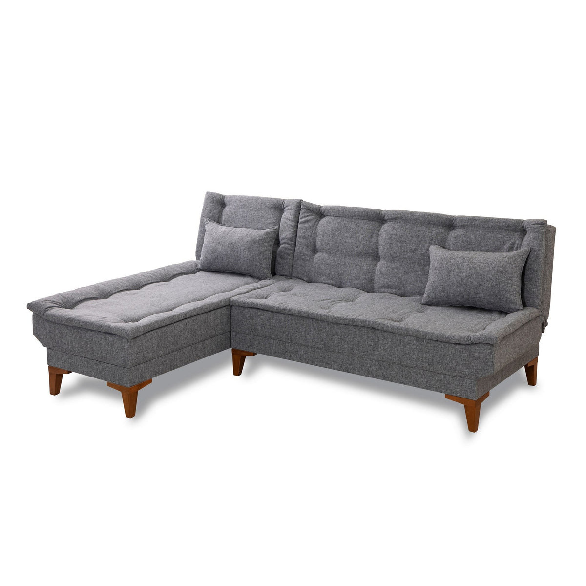 Gri închis | SKU: 867UNQ1928 | Canapea extensibilă Santo, Colț, Stânga, 225x85x86 cm, varianta Gri închis, produs pentru amenajarea locuinței, disponibil online în România la CasaMob