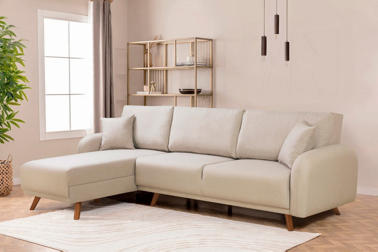 Canapea extensibilă Hera, Colț, Varianta 2, Diverse culori, 237x185x90 cm - Crem | SKU: 867UNQ1944 | Canapea extensibilă Hera, Colț, Varianta 2, 237x185x90 cm, varianta Crem, produs pentru amenajarea locuinței, disponibil online în România la CasaMob