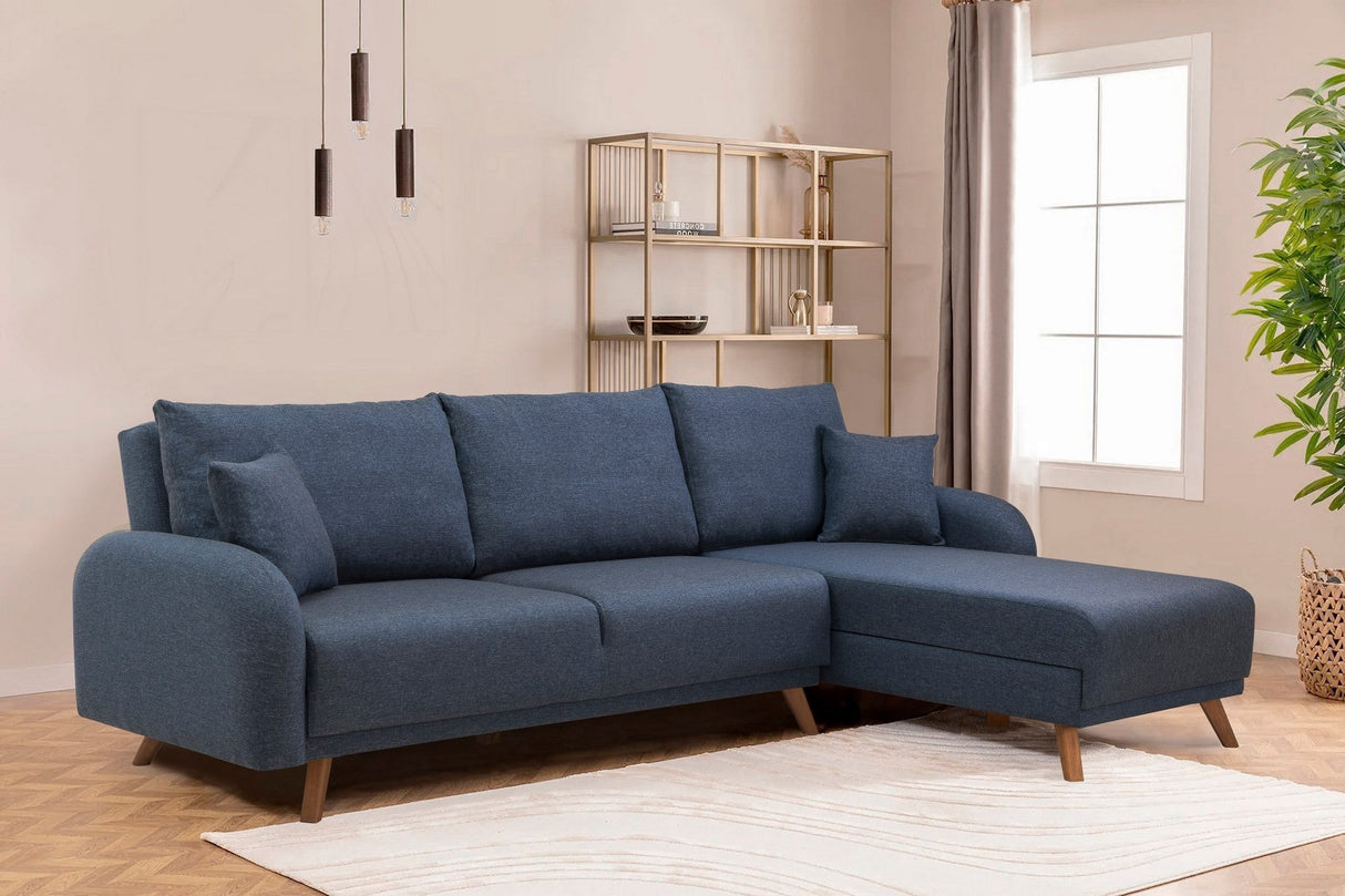 Canapea extensibilă Hera, Colț, Varianta 1, Diverse culori, 237x185x90 cm - Albastru închis | SKU: 867UNQ1945 | Canapea extensibilă Hera, Colț, Varianta 1, 237x185x90 cm, varianta Albastru închis, produs pentru amenajarea locuinței, disponibil online în România la CasaMob
