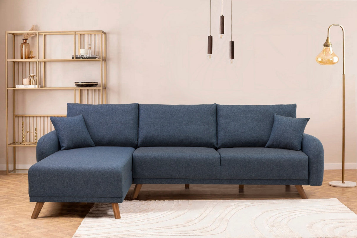 Canapea extensibilă Hera, Colț, Varianta 1, Diverse culori, 237x185x90 cm - Albastru închis | SKU: 867UNQ1945 | Canapea extensibilă Hera, Colț, Varianta 1, 237x185x90 cm, varianta Albastru închis, produs pentru amenajarea locuinței, disponibil online în România la CasaMob