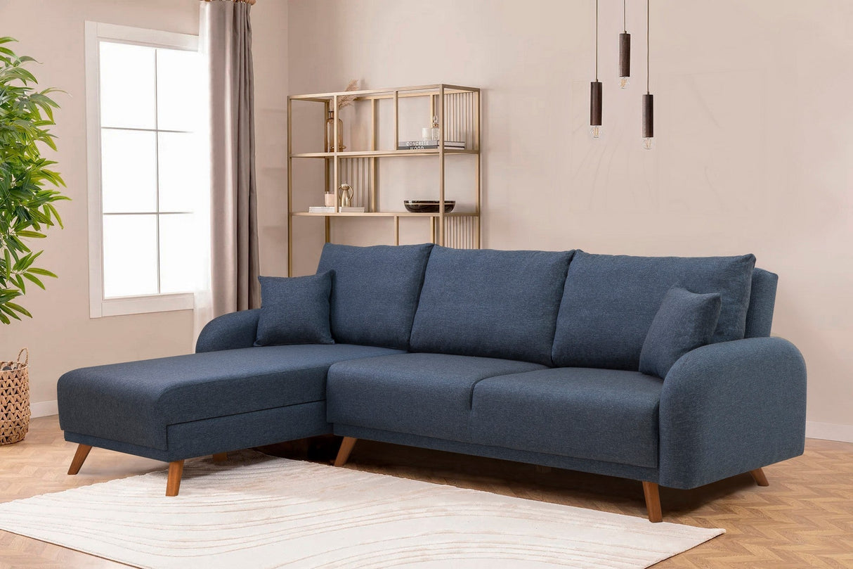 Canapea extensibilă Hera, Colț, Varianta 2, Diverse culori, 237x185x90 cm - Albastru închis | SKU: 867UNQ1946 | Canapea extensibilă Hera, Colț, Varianta 2, 237x185x90 cm, varianta Albastru închis, produs pentru amenajarea locuinței, disponibil online în România la CasaMob