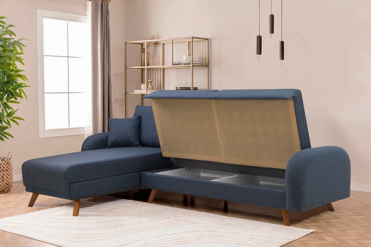 Albastru închis | SKU: 867UNQ1946 | Canapea extensibilă Hera, Colț, Varianta 2, 237x185x90 cm, varianta Albastru închis, produs pentru amenajarea locuinței, disponibil online în România la CasaMob