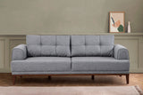 Canapea fixă 3 locuri Vina 3, Diverse culori, 223x94x82 cm - Gri - Nuc | SKU: 867UNQ2207 | Canapea fixă 3 locuri Vina 3, 223x94x82 cm, varianta Gri - Nuc, produs pentru amenajarea locuinței, disponibil online în România la CasaMob