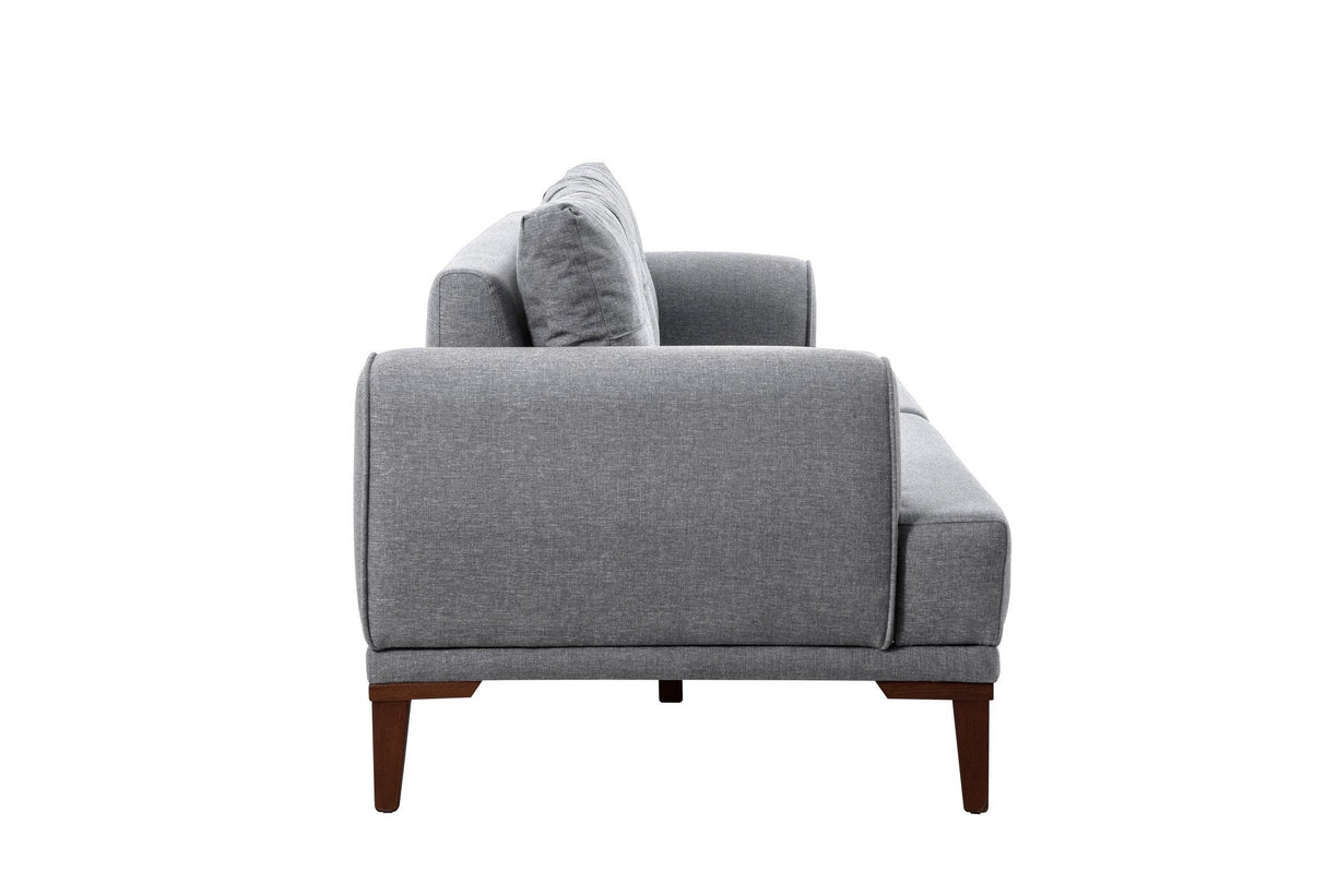 Canapea fixă 3 locuri Vina 3, Diverse culori, 223x94x82 cm - Gri - Nuc | SKU: 867UNQ2207 | Canapea fixă 3 locuri Vina 3, 223x94x82 cm, varianta Gri - Nuc, produs pentru amenajarea locuinței, disponibil online în România la CasaMob