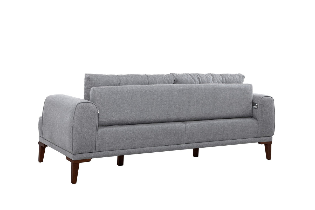 Canapea fixă 3 locuri Vina 3, Diverse culori, 223x94x82 cm - Gri - Nuc | SKU: 867UNQ2207 | Canapea fixă 3 locuri Vina 3, 223x94x82 cm, varianta Gri - Nuc, produs pentru amenajarea locuinței, disponibil online în România la CasaMob