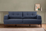 Canapea fixă 3 locuri Vina 3, Diverse culori, 223x94x82 cm - Albastru închis - Nuc | SKU: 867UNQ2210 | Canapea fixă 3 locuri Vina 3, 223x94x82 cm, varianta Albastru închis - Nuc, produs pentru amenajarea locuinței, disponibil online în România la CasaMob