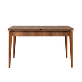 Masă extensibilă cu scaune 5 bucăți Vina Walnut Stone, Nuc - Stone, 130x80x77 cm