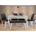 Masă extensibilă cu scaune 6 bucăți Santiago White Antracite, Alb - Antracit, 120x75x77 cm, SKU 869VEL5264, imagine 1