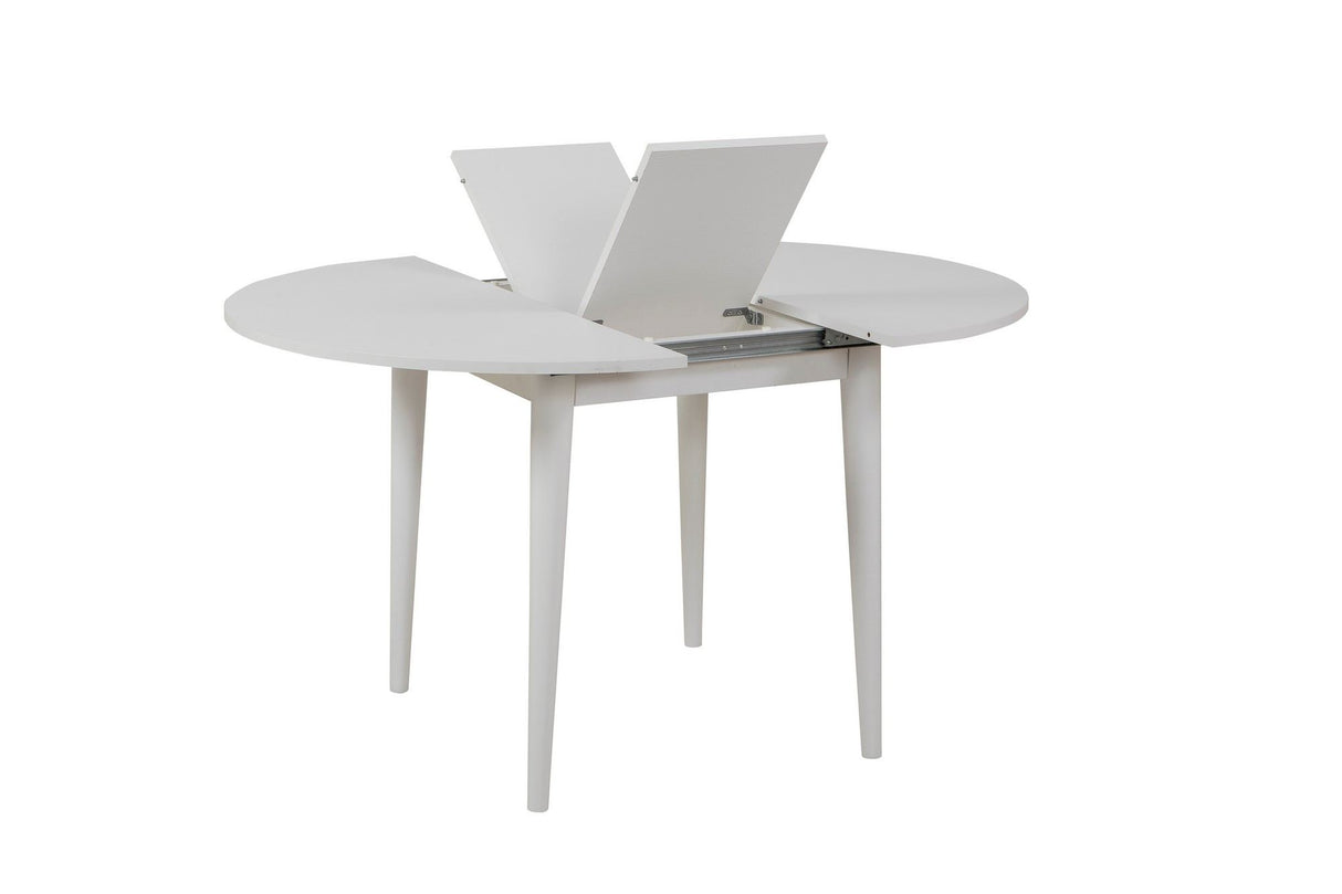 Masă dining extensibilă Vina 139, Alb, 100x100x75 cm