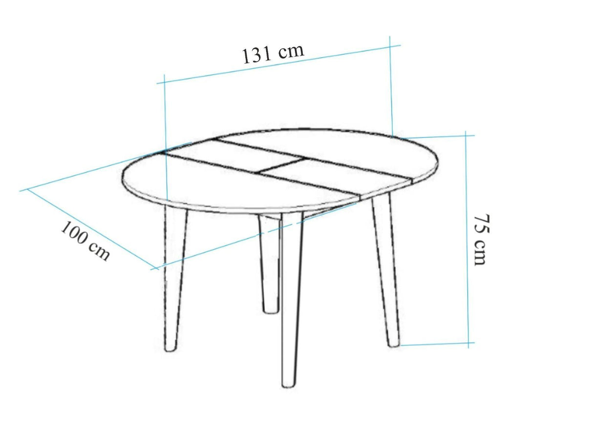 Masă dining extensibilă Vina 139, Alb, 100x100x75 cm