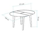 Masă dining extensibilă Vina 139, Alb, 100x100x75 cm