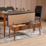 Masă extensibilă cu scaune 4 bucăți Vina 1053, Nuc - Antracit, 130x80x77 cm