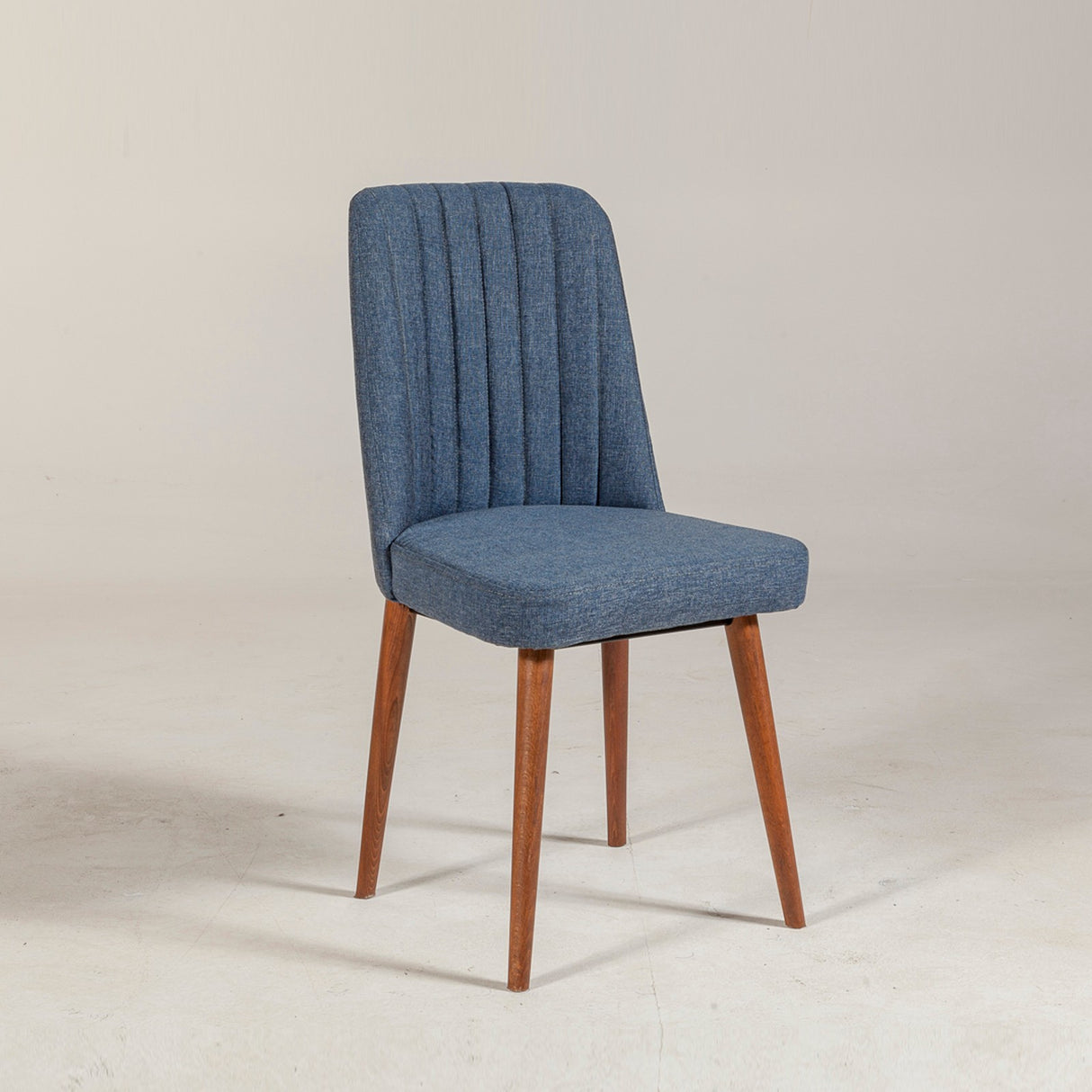 Scaun Vina 1048, Nuc - Albastru închis, 47x46x89 cm