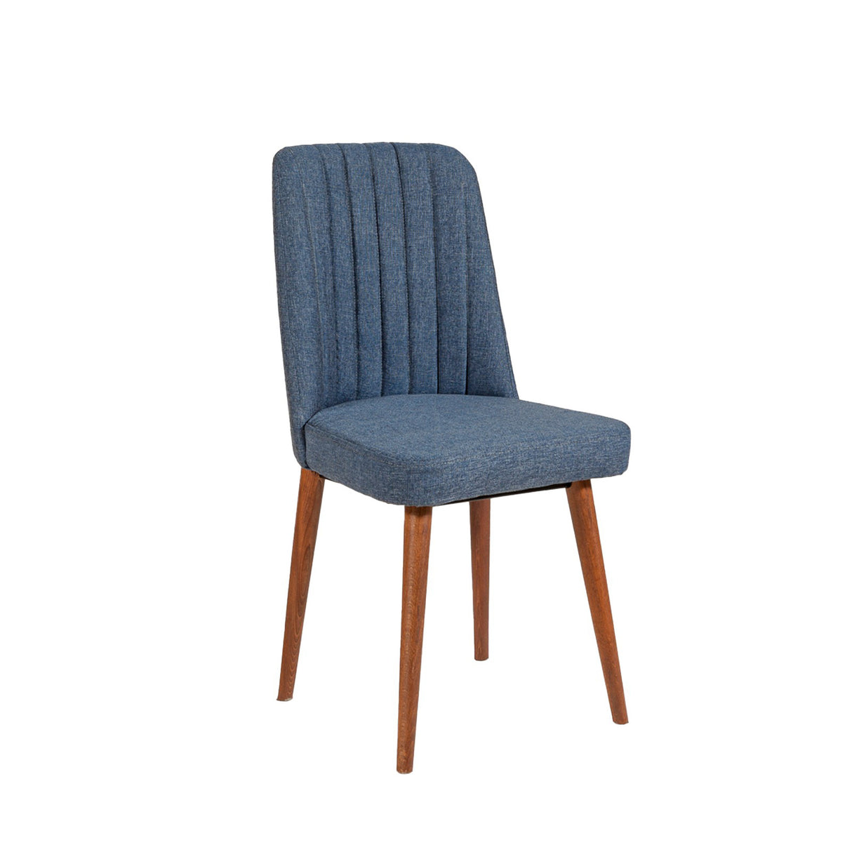 Scaun Vina 1048, Nuc - Albastru închis, 47x46x89 cm